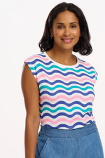 CHRISSY RELAXED TANK T-SHIRT - MULIT, SOFT BEACH WAVES