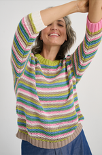 CHUNKY STRIPE JUMPER - CHARTREUSE