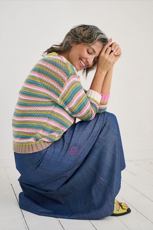 CHUNKY STRIPE JUMPER - CHARTREUSE