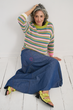 CHUNKY STRIPE JUMPER - CHARTREUSE