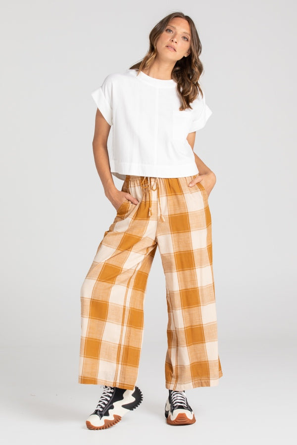 CLOVE PANT IN GINGER CHECK