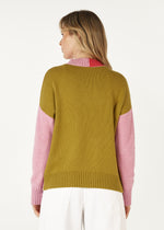 COLOUR BLOCK TRIM JUMPER IN PARFAIT