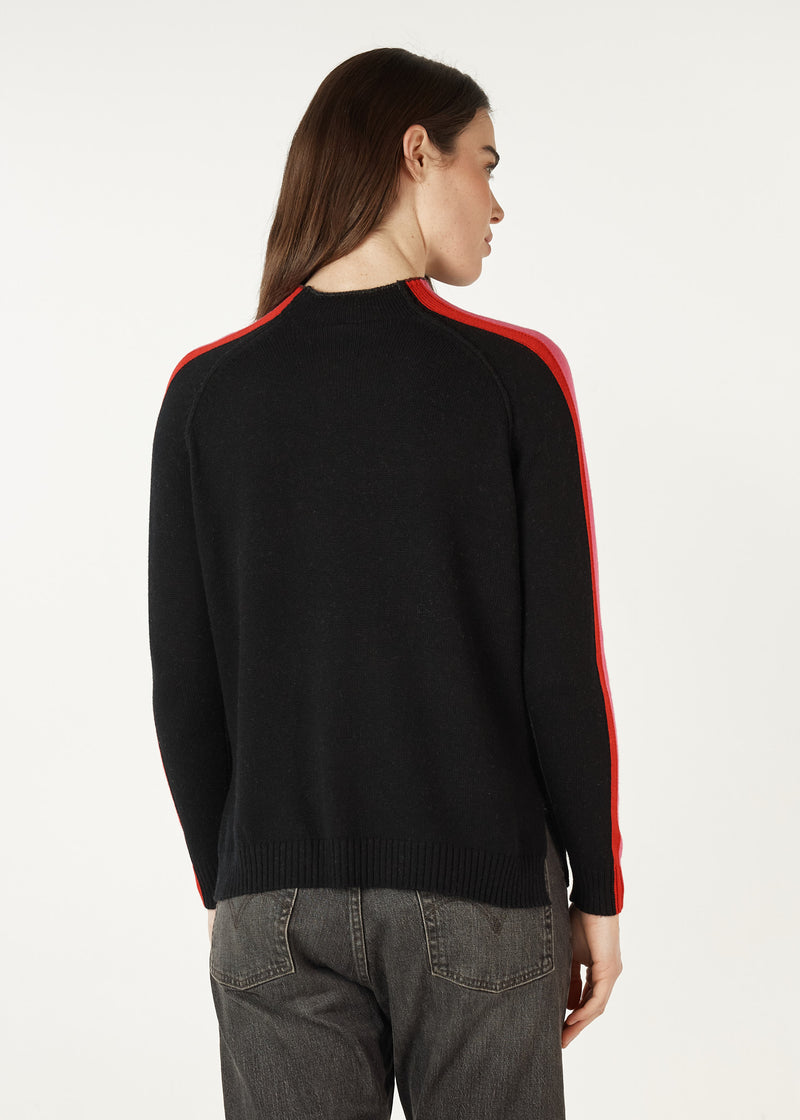 CONTRAST FUNNEL NECK IN CHARCOAL
