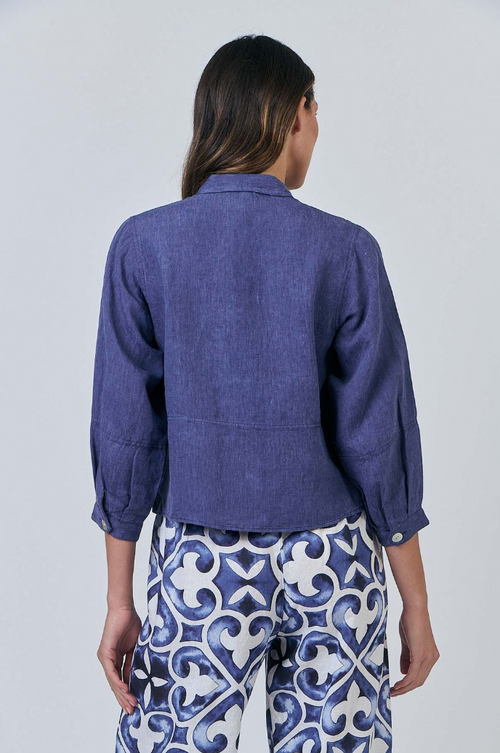 CROPPED JACKET - BLUEBERRY