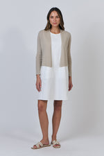 CROPPED RIB CARDI - SAND