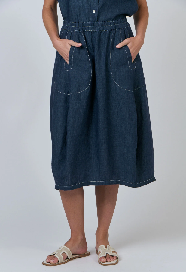 CURVE POCKET SKIRT - POSEIDON