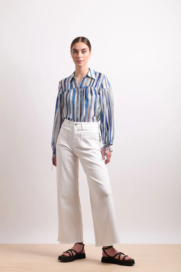 DRAW THE LINE SHIRT -  AZURE STRIPE