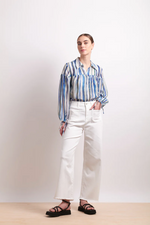DRAW THE LINE SHIRT -  AZURE STRIPE