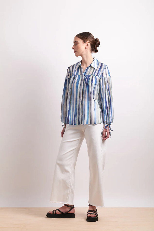 DRAW THE LINE SHIRT -  AZURE STRIPE
