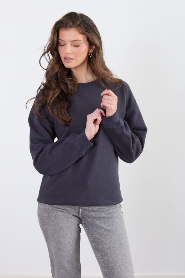 EADIE RELAXED SWEATSHIRT - CHARCOAL, TIGER & STARS