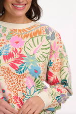 EADIE RELAXED SWEATSHIRT - OFF-WHITE/ MULTI, PAINTED JUNGLE