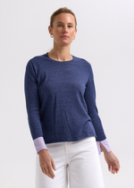 ELBOW PATCH JUMPER - DENIM