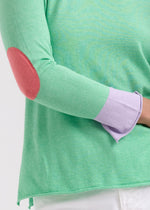 ELBOW PATCH JUMPER - SPEARMINT