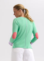 ELBOW PATCH JUMPER - SPEARMINT