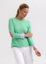 ELBOW PATCH JUMPER - SPEARMINT