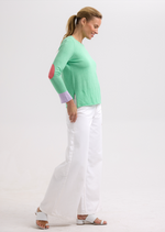 ELBOW PATCH JUMPER - SPEARMINT