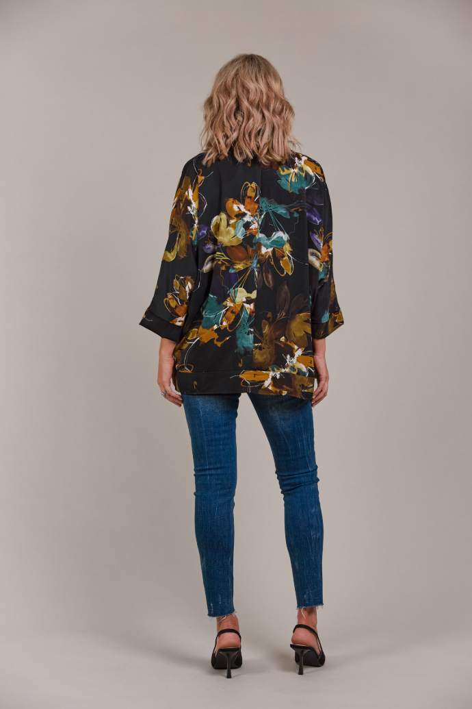 ELSIE RELAXED SHIRT - BOTANICAL BLACK