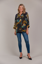 ELSIE RELAXED SHIRT - BOTANICAL BLACK