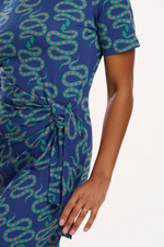 EMERSYN JERSEY MIDI DRESS - BRIGHT NAVY, STAR SNAKES
