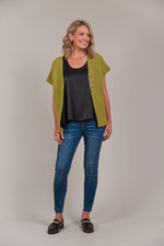 FOLIE BUTTON VEST - CHARTREUSE