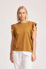FRANCIA FRILL TANK- CARAMEL