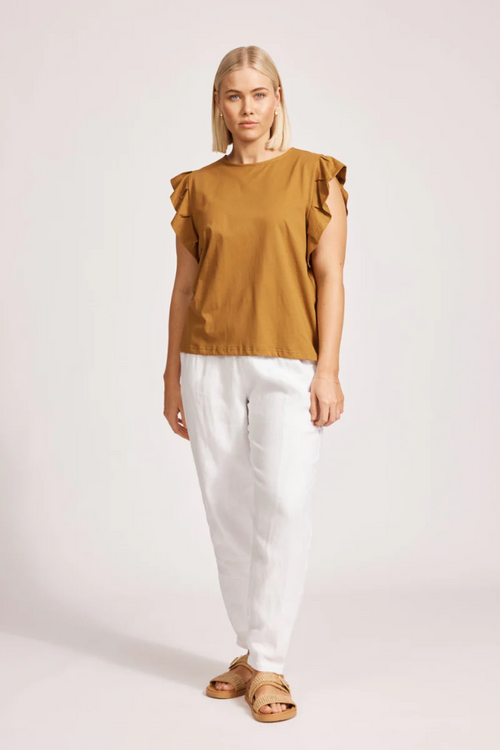 FRANCIA FRILL TANK- CARAMEL