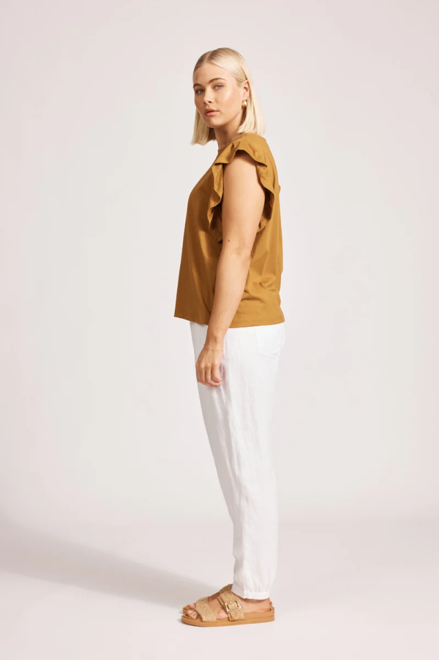FRANCIA FRILL TANK- CARAMEL