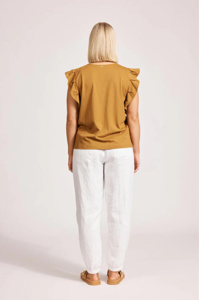 FRANCIA FRILL TANK- CARAMEL