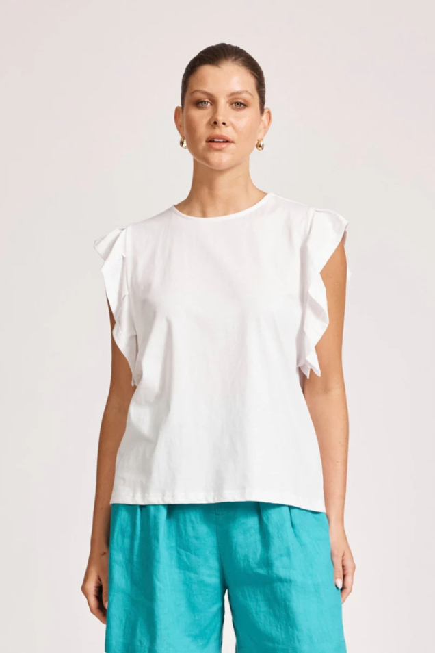 FRANCIA FRILL TANK- WHITE