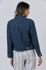 FRAYED EDGE JACKET - POSEIDON
