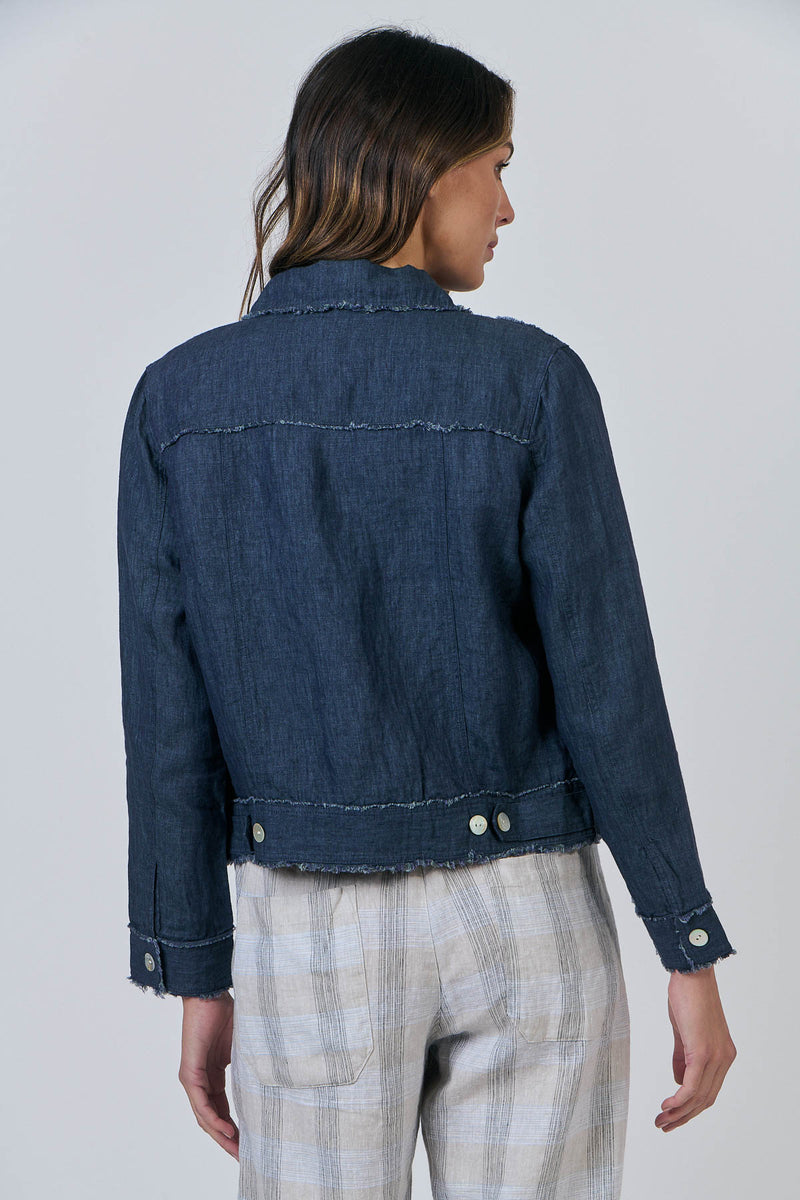 FRAYED EDGE JACKET - POSEIDON