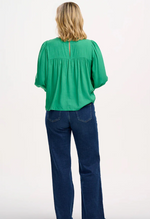 HYMA TOP - GREEN, LEOPARD FLORAL