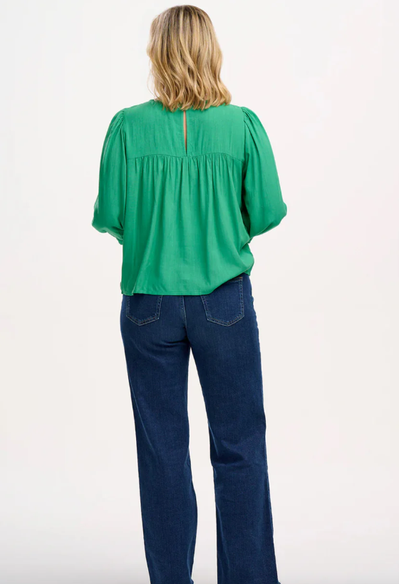HYMA TOP - GREEN, LEOPARD FLORAL