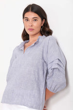 IN THE FOLD TOP - CHAMBRAY HASH