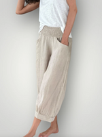JACKIE LINEN PANT - ALMOND