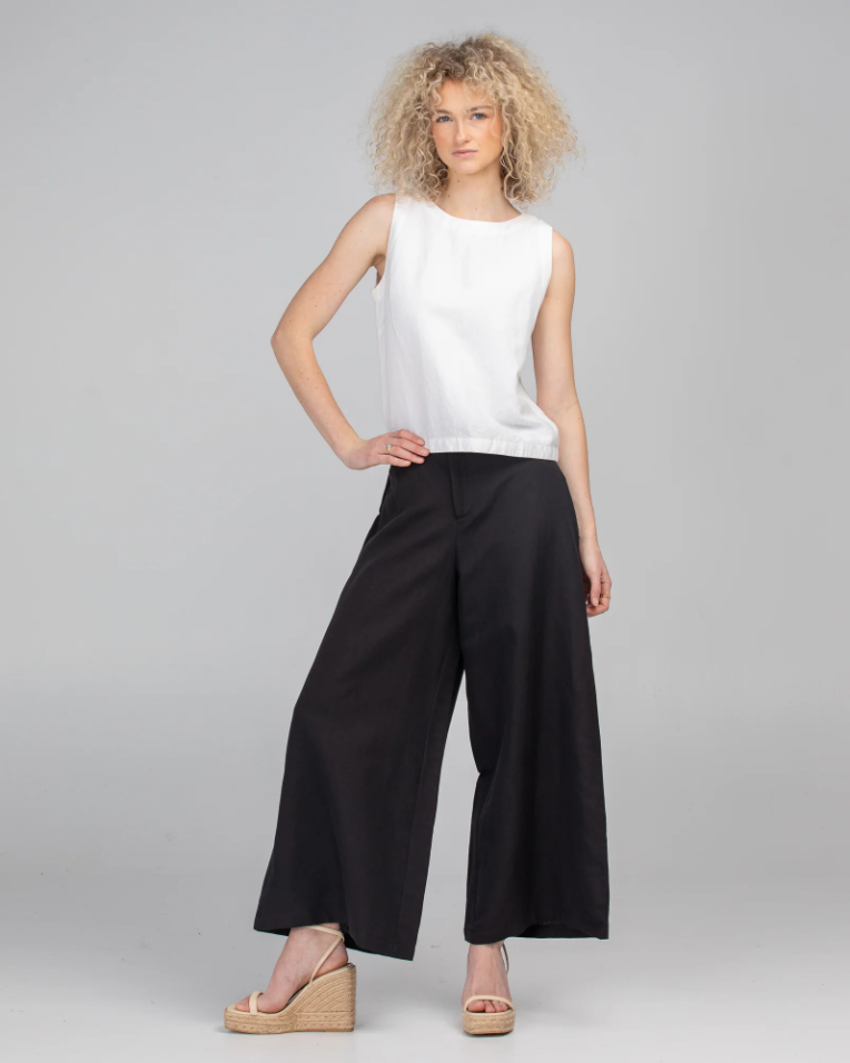 JEDDA LINEN PANT - BLACK