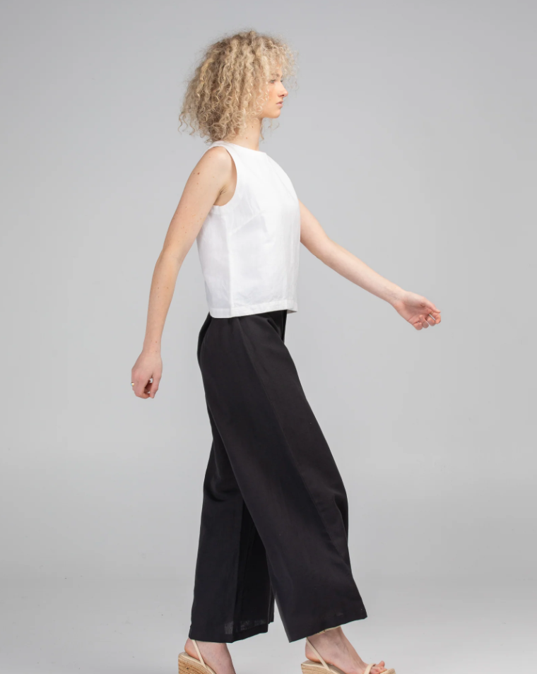 JEDDA LINEN PANT - BLACK