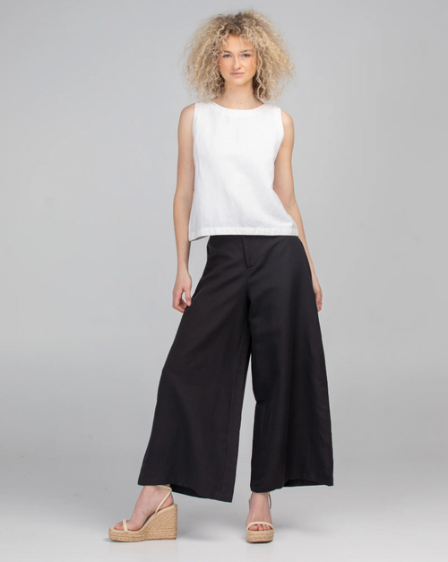 JEDDA LINEN PANT - BLACK