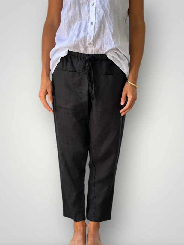 JESSIE LINEN PANT - BLACK
