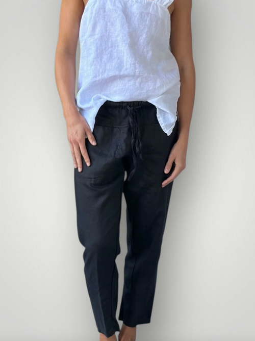 JESSIE LINEN PANT - BLACK
