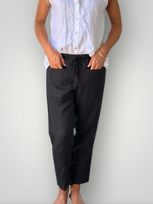 JESSIE LINEN PANT - BLACK