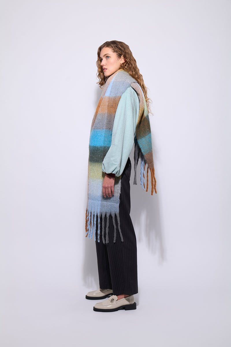 JUMBO THE SCARF IN AQUA HAZE