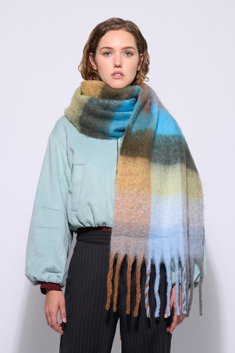 JUMBO THE SCARF IN AQUA HAZE