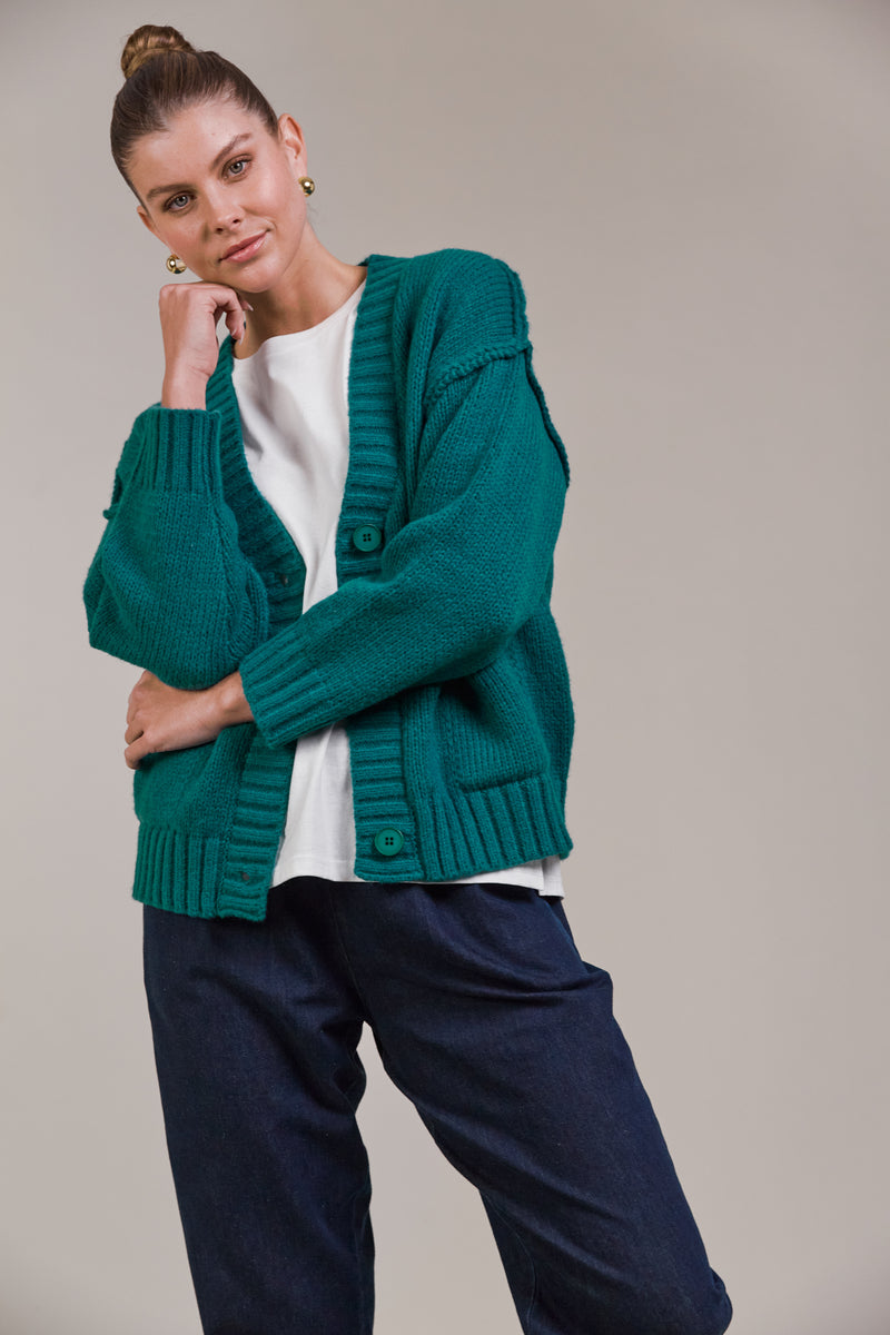 KATANA CARDIGAN - TEAL