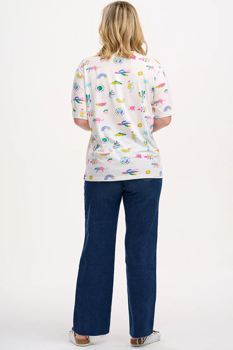 KINSLEY RELAXED T-SHIRT - OFF-WHITE, SUMMER JOY