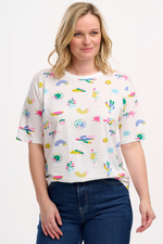 KINSLEY RELAXED T-SHIRT - OFF-WHITE, SUMMER JOY