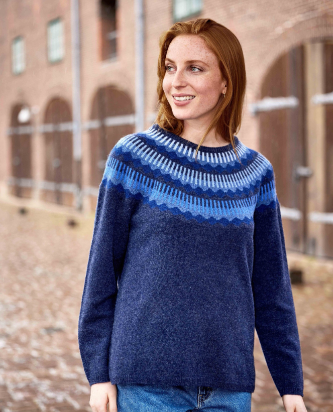 KIRA KNIT JACQUARD IN SOFT BLUE