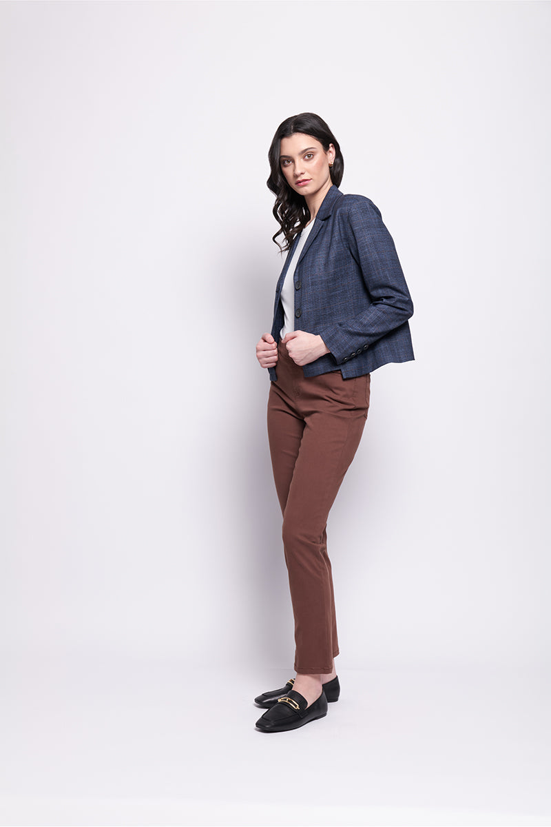 MATCH MAKER JACKET - DARK BLUE CHECK
