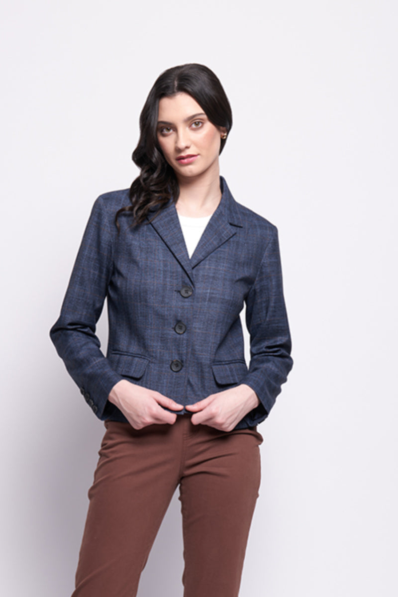 MATCH MAKER JACKET - DARK BLUE CHECK
