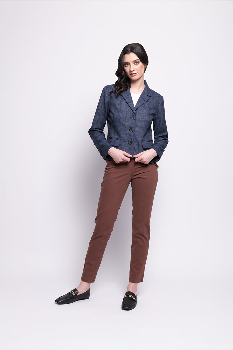 MATCH MAKER JACKET - DARK BLUE CHECK